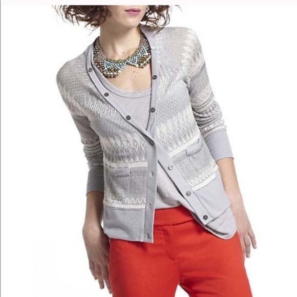 Anthropologie Sweaters - Anthropologie Postmark Etched Frost Cardigan